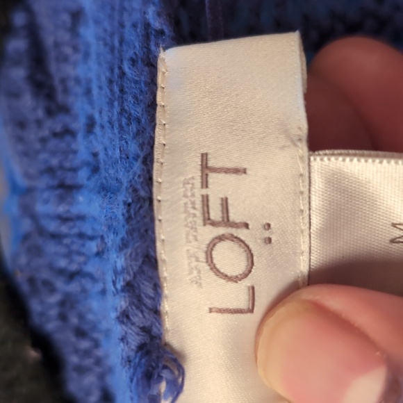 Loft| Blue Long Sleeved Light Knit Cardigan Cotton - Picture 11 of 12